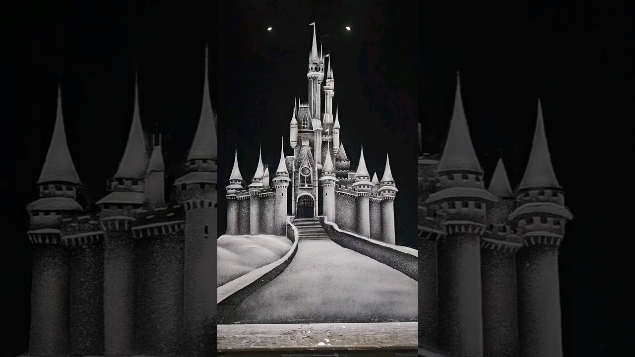 #disney #disneycastle #disneyart #snow #snowsprayart #snowgraffiti #art #graffiti