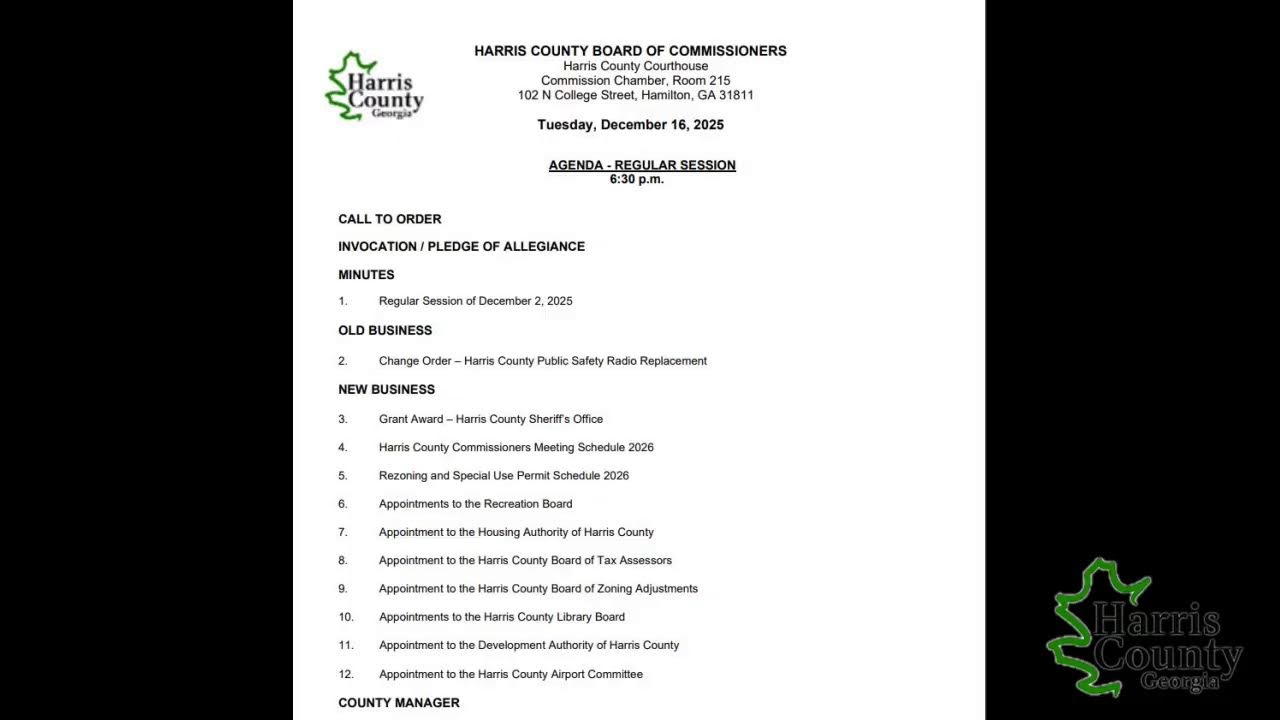 December 16, 2025 Commissioner's Meeting