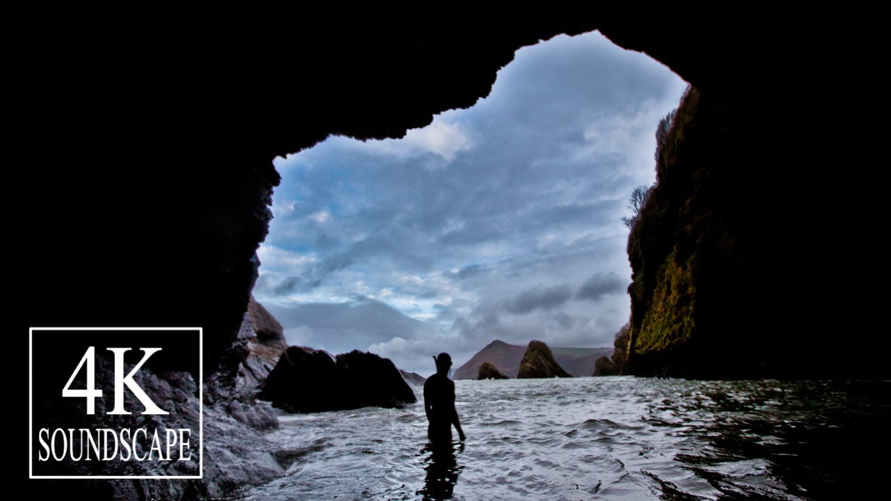 Sea cave ambience | Calming seashore sounds for sleep and relaxation | 4K SOUNDSCAPE