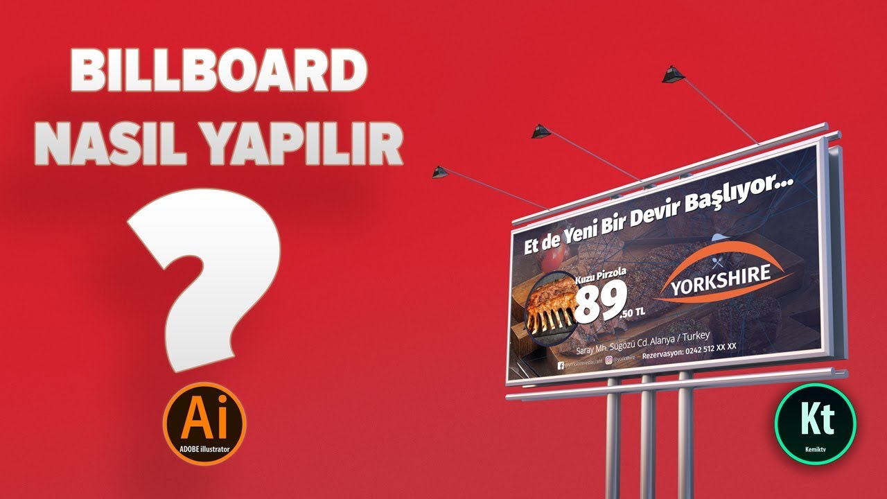 Billboard Design # 1 - Как создать рекламный щит | #Adobe #Illustrator CC 2018 | kemiktv