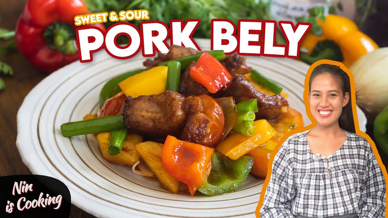 Sweet And Sour Pork Belly Recipe with Pineapple (Thai Style) ● Nin is Cooking