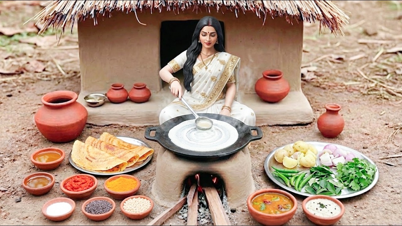 Mini Royal Mysore Masala Dosa ASMR | Indian Village Traditional Cooking