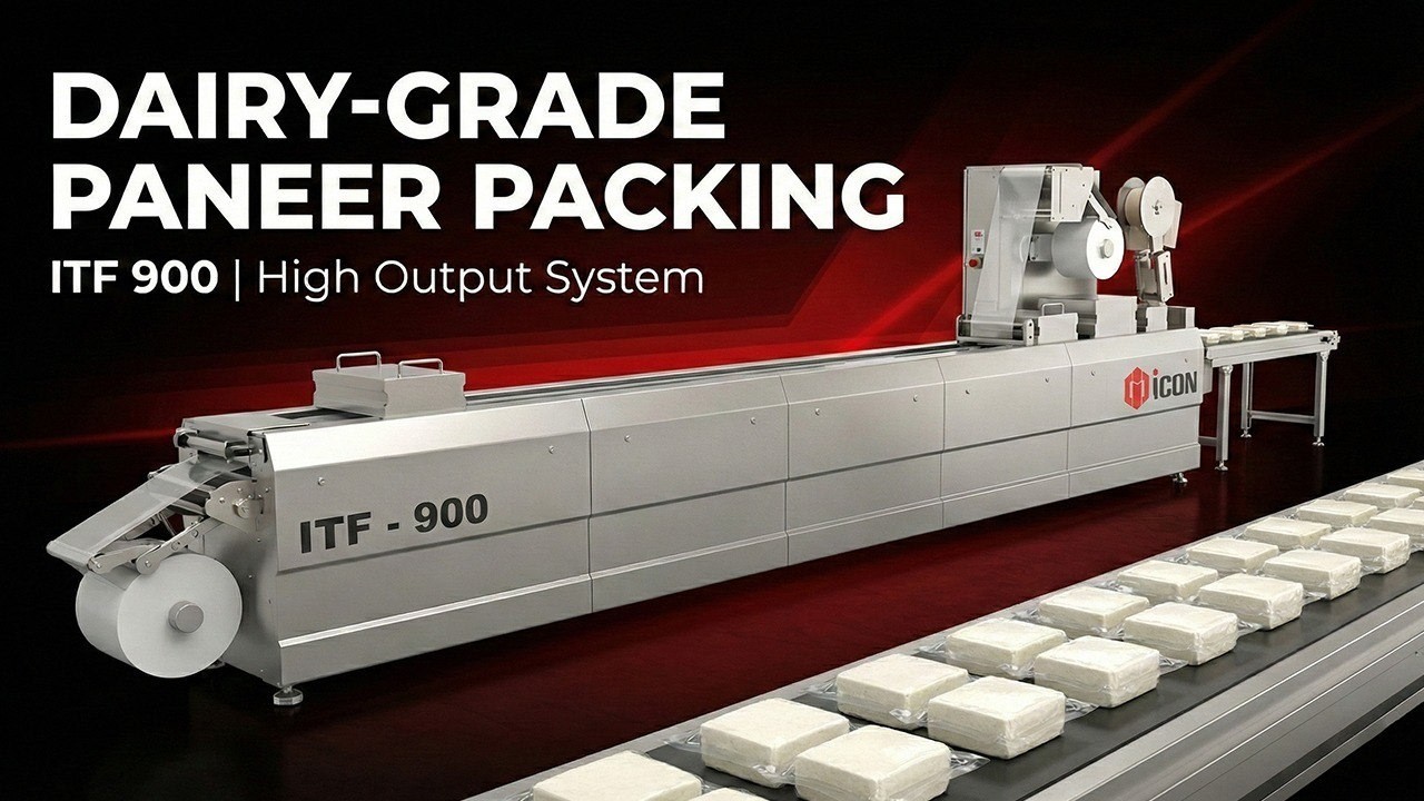 Paneer Packing with Icon Thermoforming Vacuum Packing Machine - ITF 900 at Verka Dairy