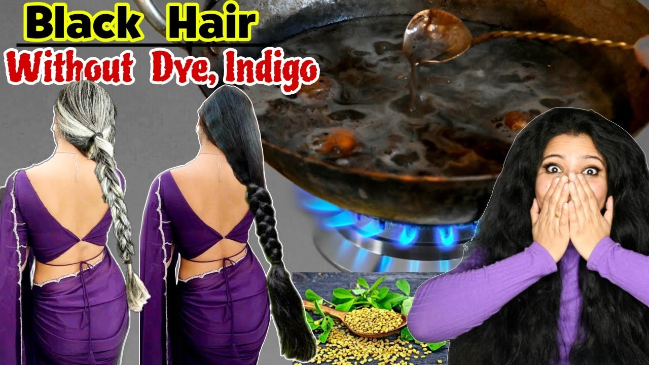 Leave Overnight:Black Shampoo & Black Serum For Black Hair Without Dye & Indigo,Reverse Hair Greying