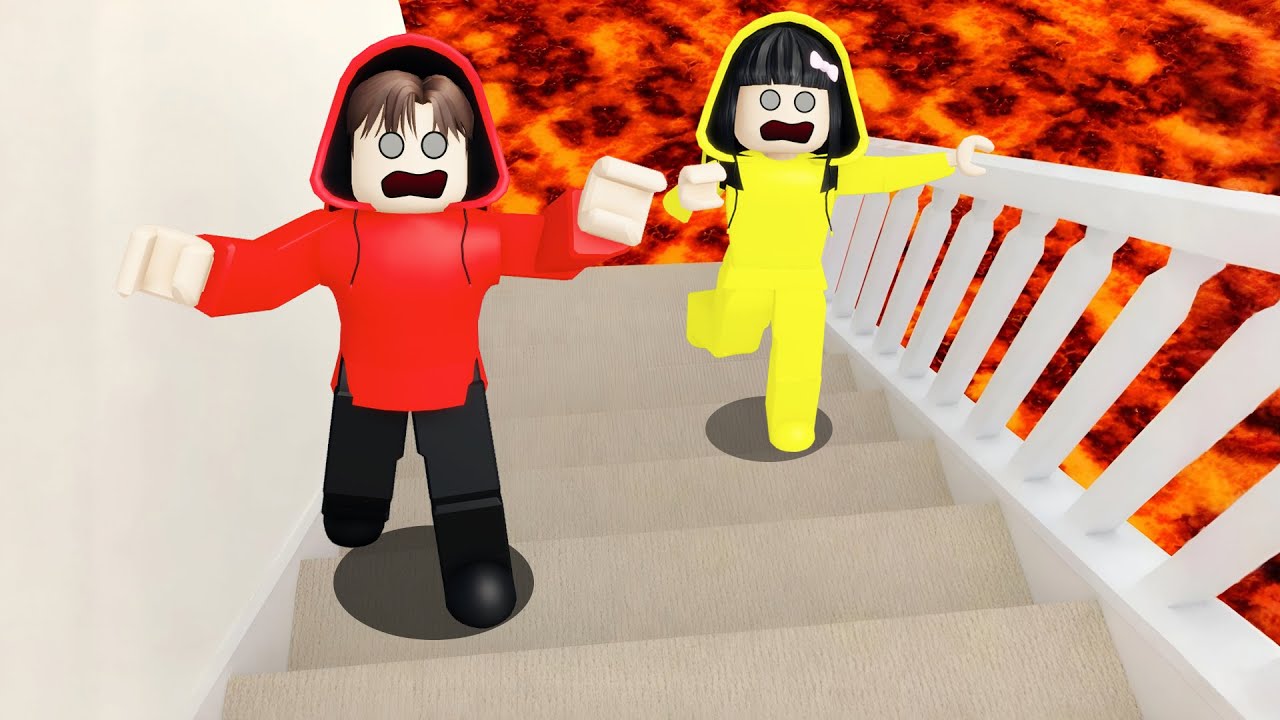Yuta, Mio Dan Baby Celine Naik Ketempat Lebih Tinggi karena Banjir Lava || ROBLOX