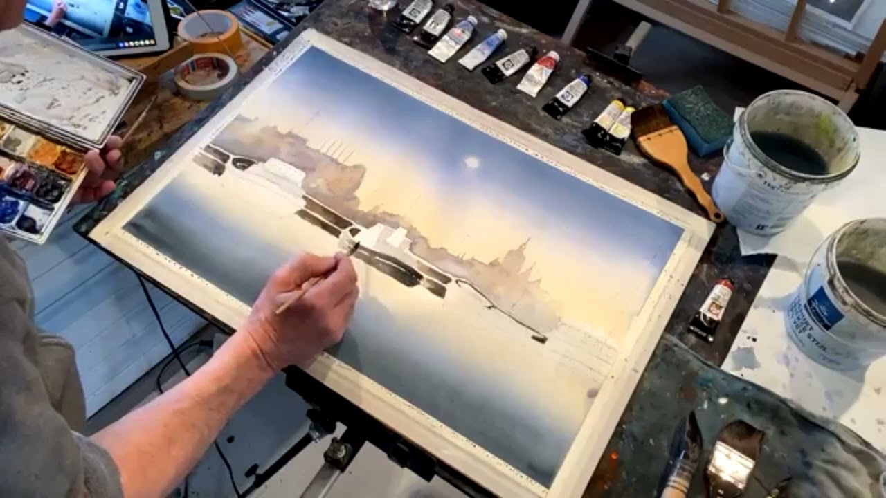 Demo Oosterdok by Jan Min,watercolorist