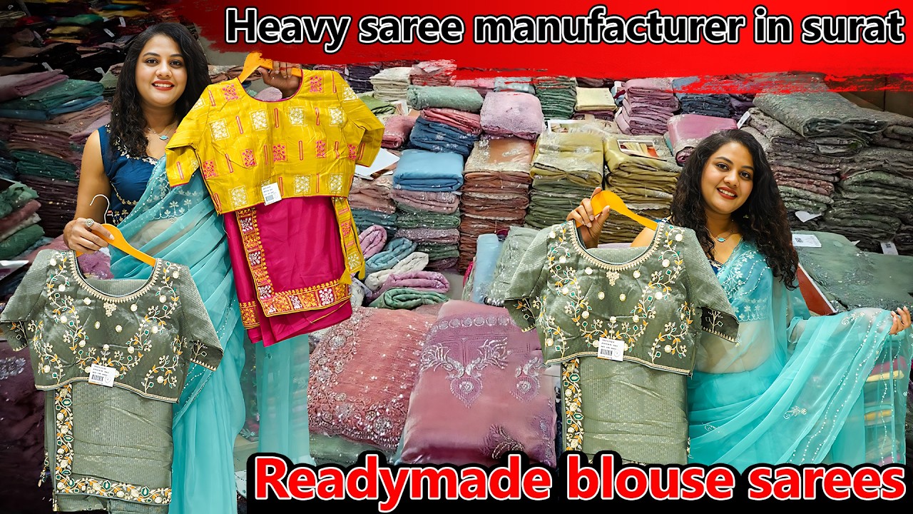 Heavy saree manufacturer in surat | Readymade blouse sarees Wedding सीजन का ख़ास कलेक्शन 😍