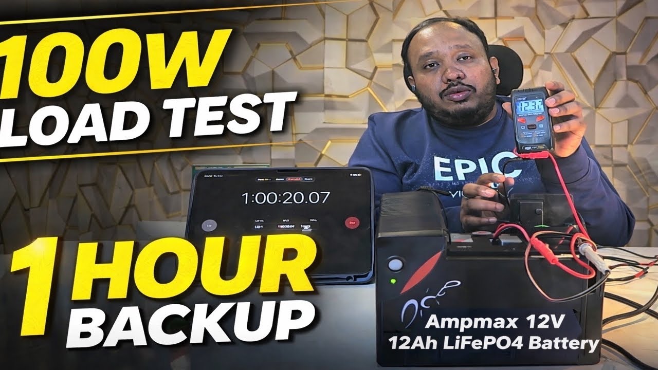 Replace 12V 7Ah UPS Battery with LiFePO4 🔋 Ampmax 12V 12Ah | 100W Load Test