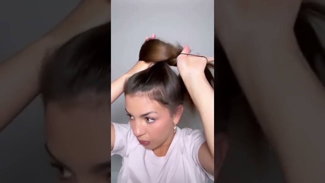 10 second messy bun #hairstyles #messybun #hairtutorial
