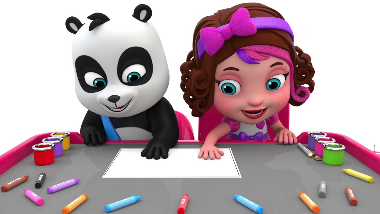 Pinky and Panda Drawing and Coloring Objects