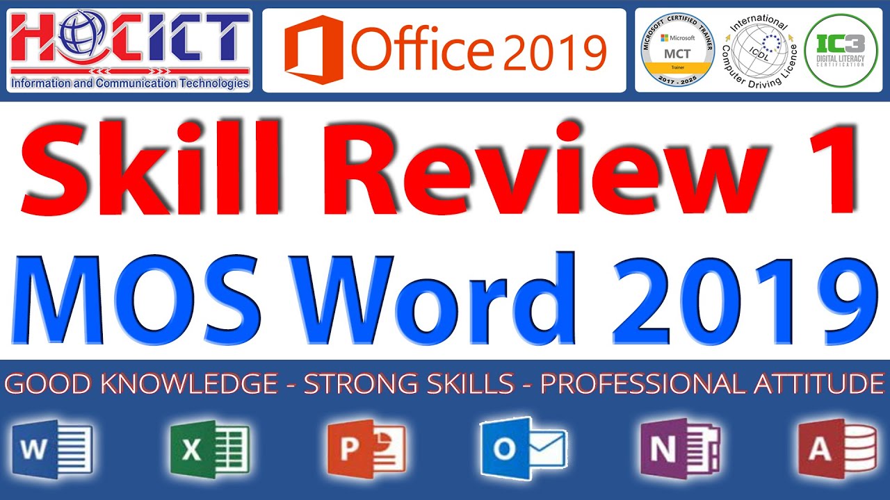 MOS Word 2019 Skill Review 1 | HOCICT's Questions - MOS 2019 Practice Exam - Core Skill for MOS 2019