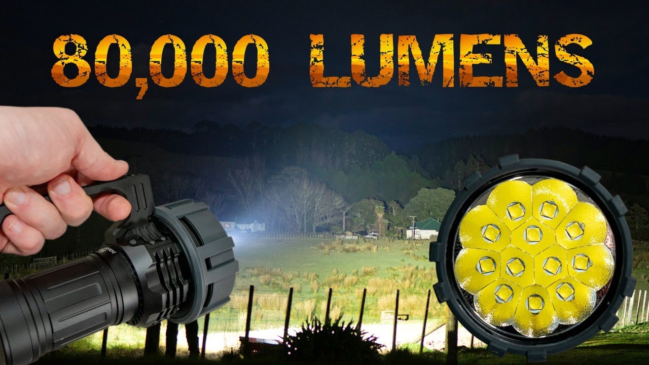 Acebeam X75 Review, 80,000 Lumens, Drone Aerial View, Internal Cooling Fan