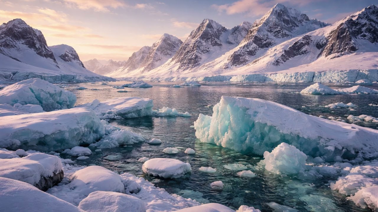 4K Frozen Winter Landscape 4 Hours❄️ Glacial Snow Ambience | Relaxing TV Background