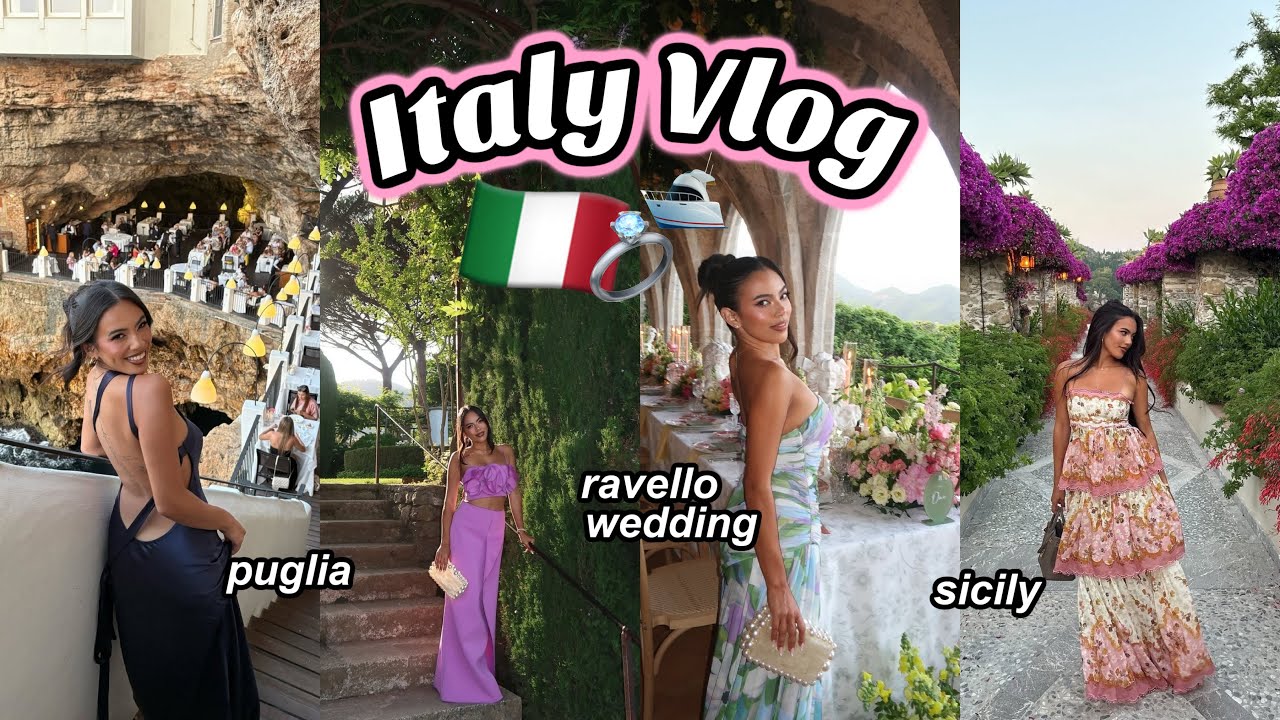 HUGE ITALY VLOG 🇮🇹 travel with me to ravello, amalfi coast wedding, sicily, and puglia!
