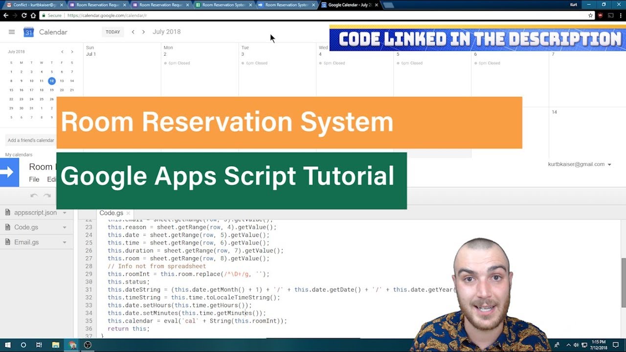 Google Calendar Room Reservation and Booking System Using Apps Script API