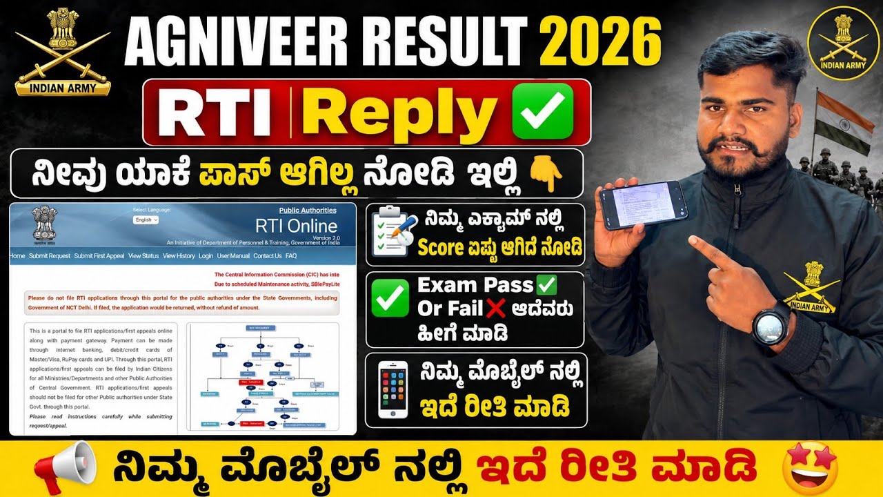 AGNIVEER EXAM SCORE RTI REPLY 2026 | HOW TO CHECK AGNIVEER SCORE | RTI APPLY LINK| PROCESS 2026