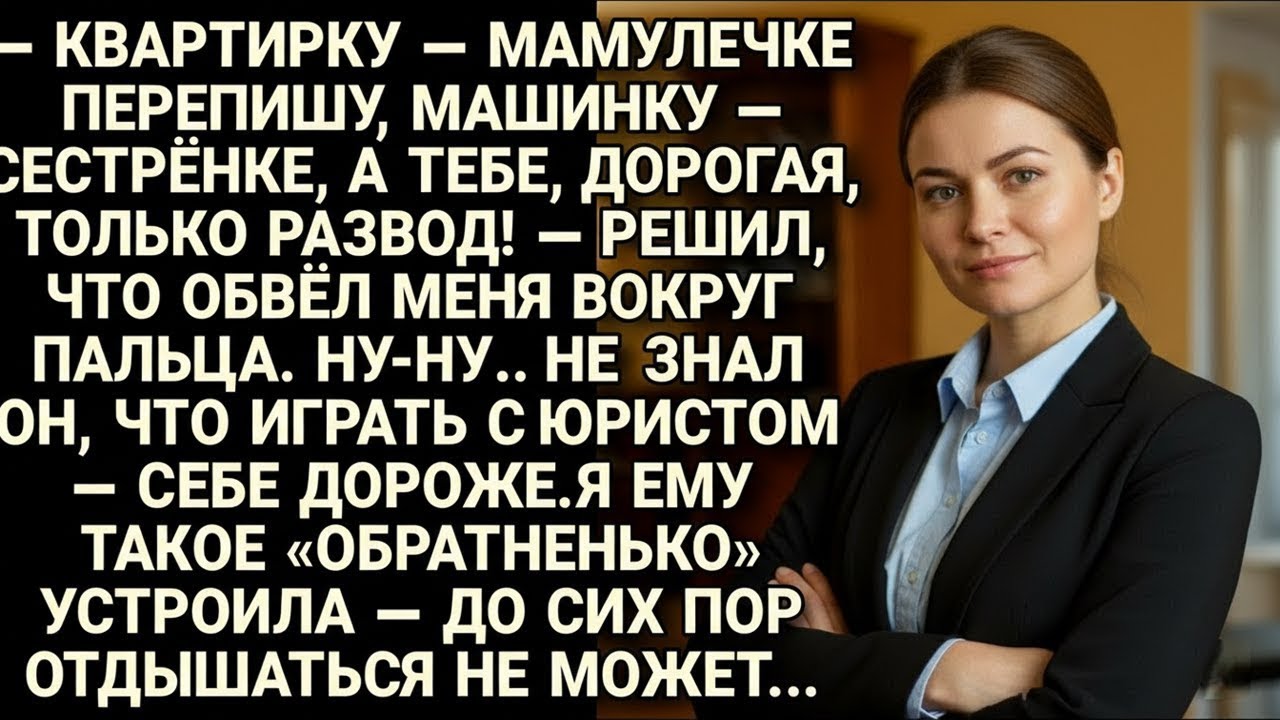 Муж решил всё отписать родным, а мне — развод. Не знал, что с юристом шутки плохи...