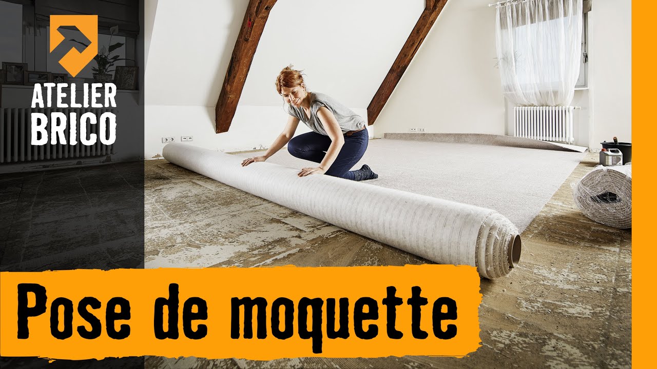 Collage de la moquette sur toute la surface - Atelier brico HORNBACH