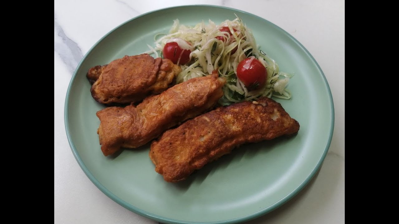 Пангасиус в кляре на сковороде