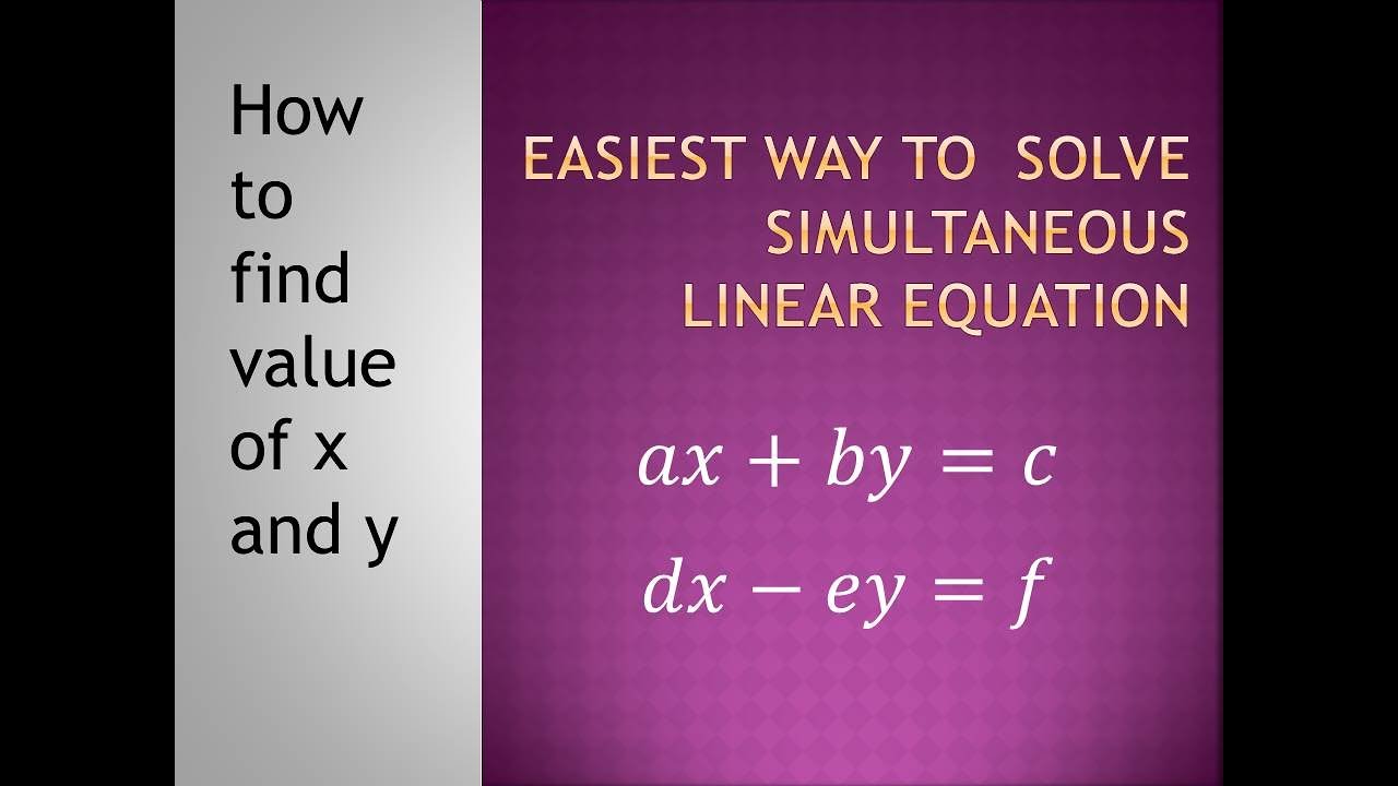 Substitution Method | Linear Equations in Two Variables  grade 8 to 12