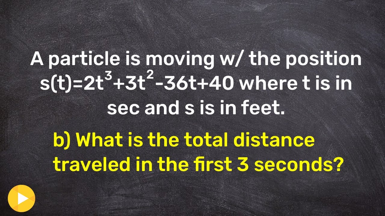 How to find the total distance traveled of a particle