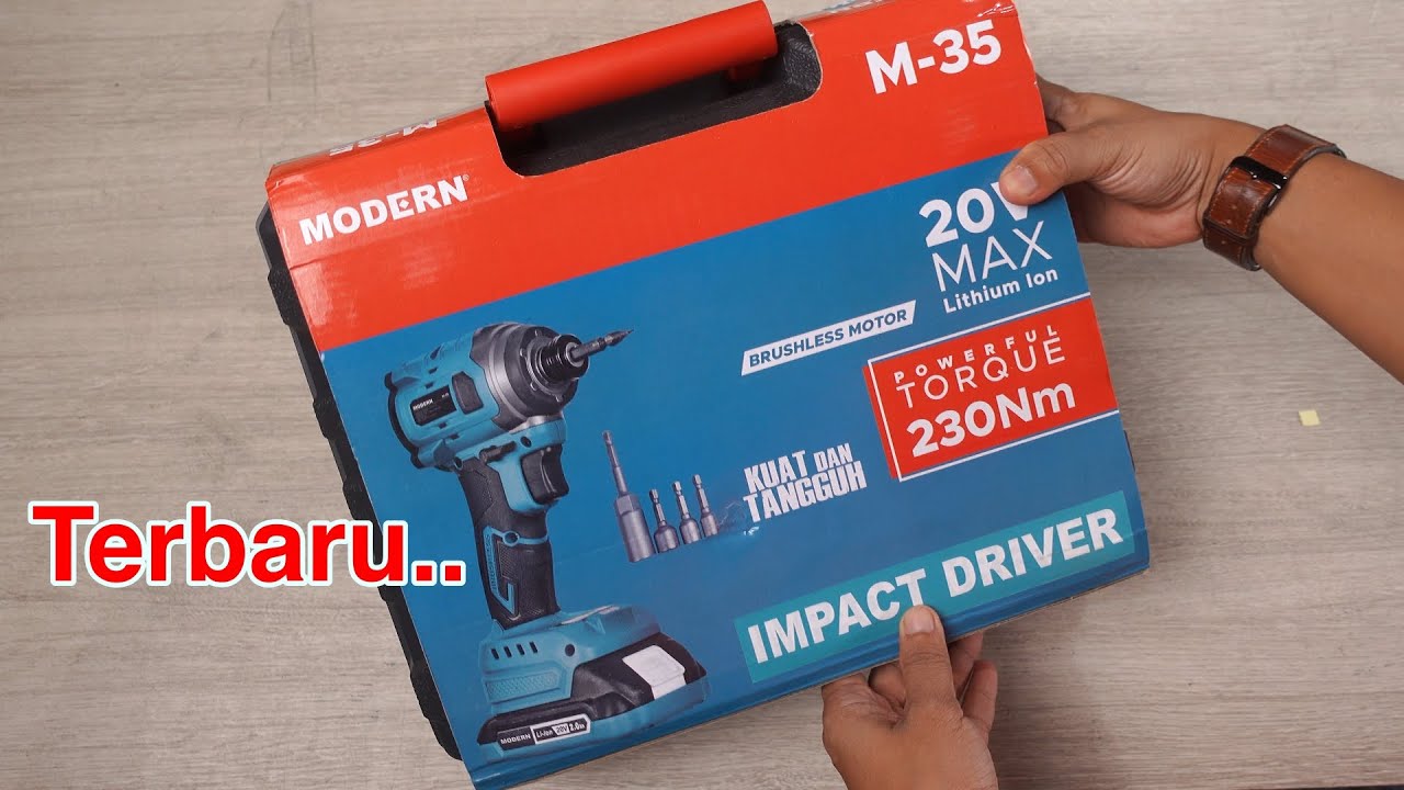desain mirip DeWALT,, compact & powerfull.. - MODERN M35 CORDLESS IMPACT DRIVER 20V TERBARU..
