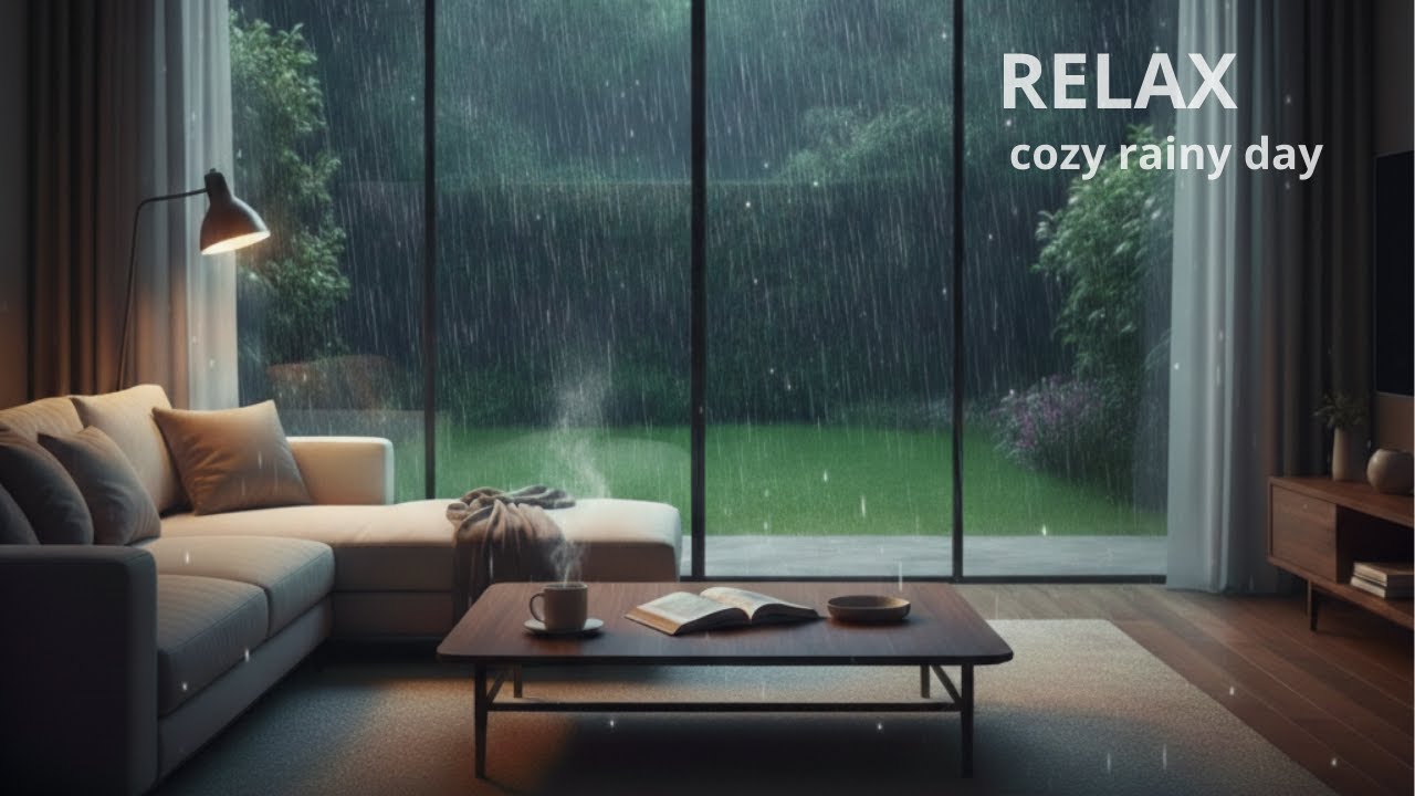 Heavy Rain on Window with Distant Thunder | Cozy Room Ambience (1 Hour)
