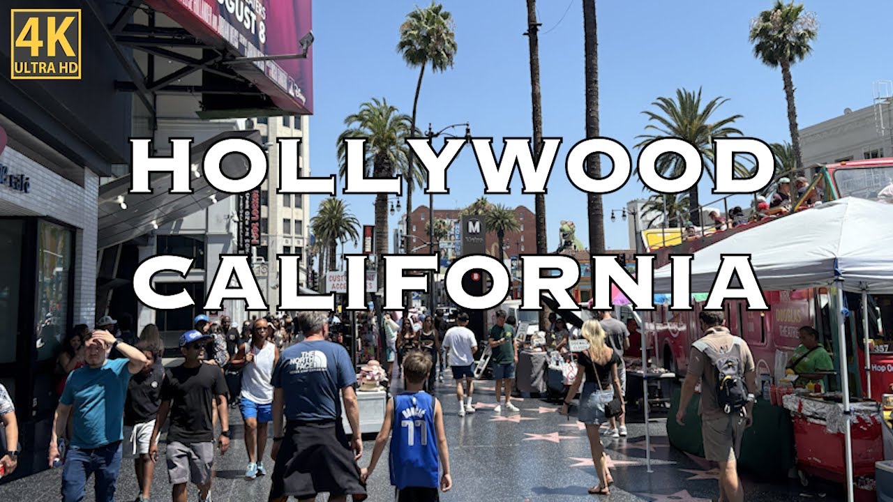 Hollywood Walk of Fame, California USA | 4K | 50 Minute POV Virtual Treadmill Travel Walk Vlog