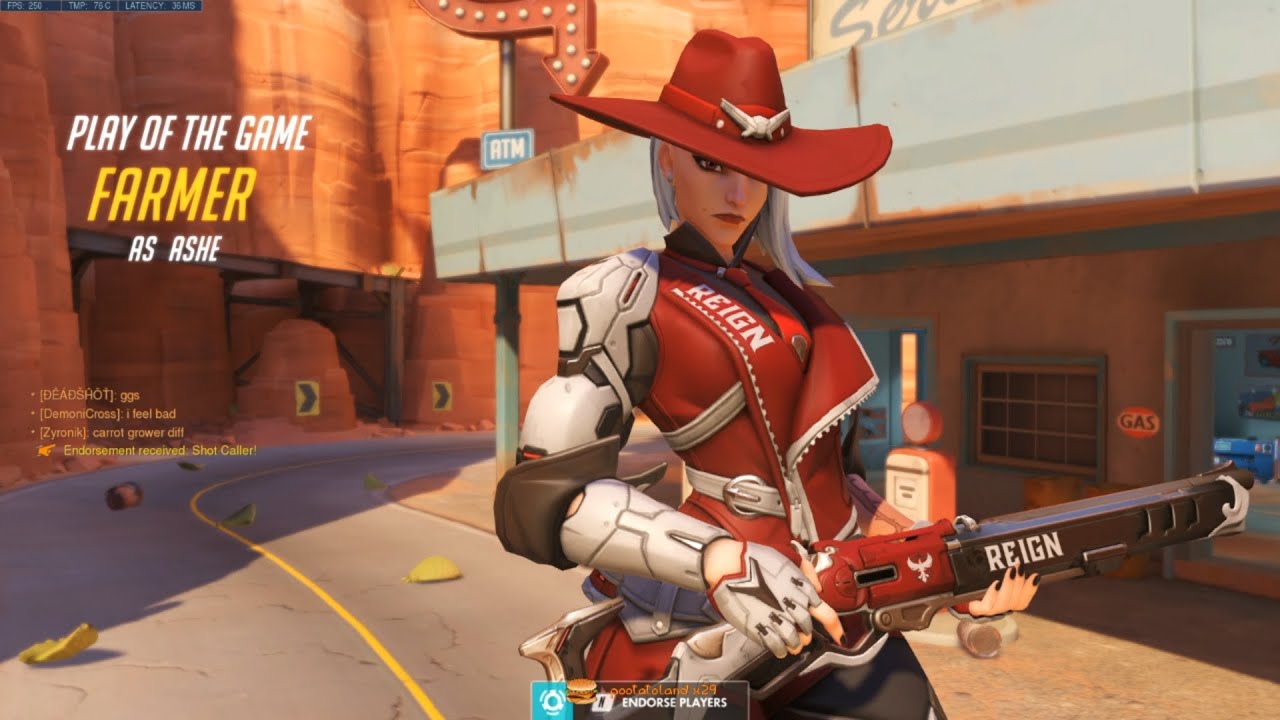 Overwatch Dafran Playing Ashe Like F.cking Human Aimbot -POTG-