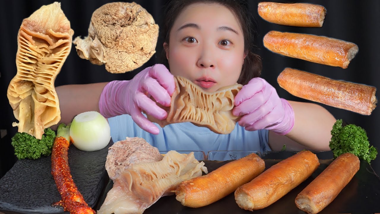 Внутренняя часть говядины и скатов Mukbang eating show