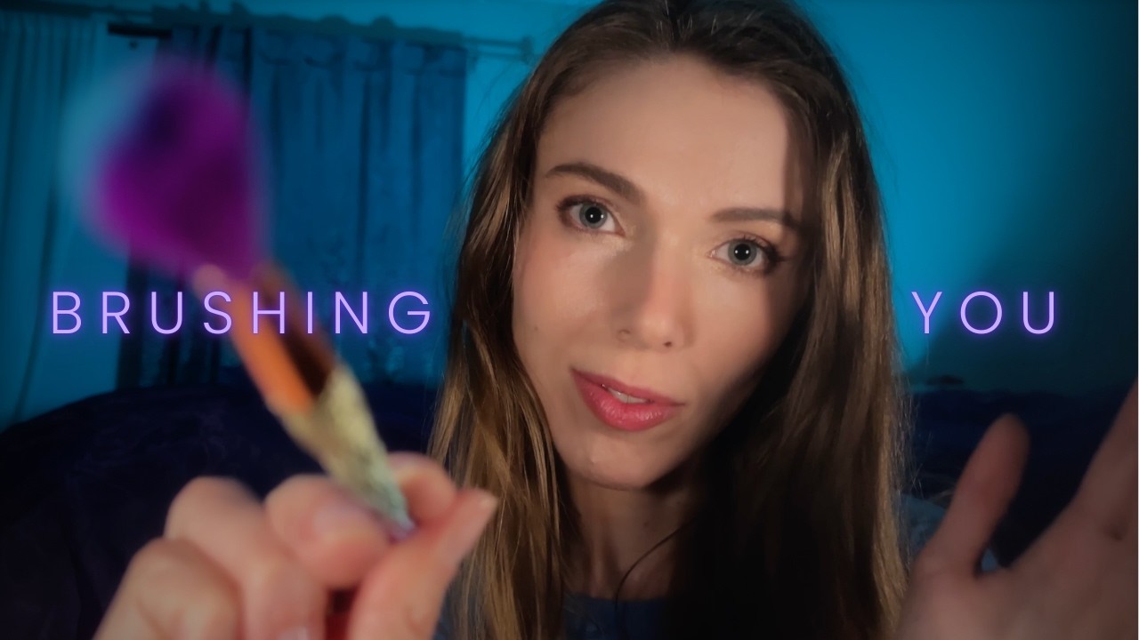 ASMR Face Brushing and Whisper Ramble About Good Movies | Personal Attention