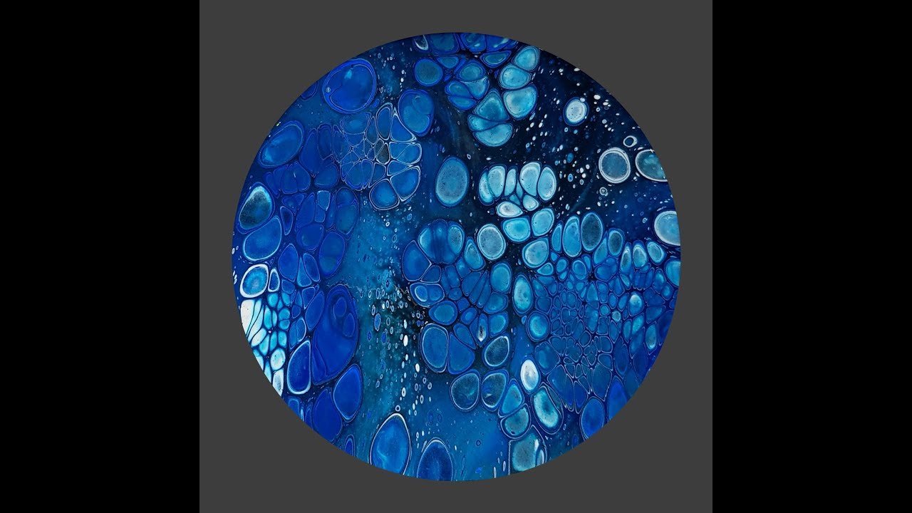 #322 Blue Dirty Flip Cup Acrylic Pour On Timber Placemat