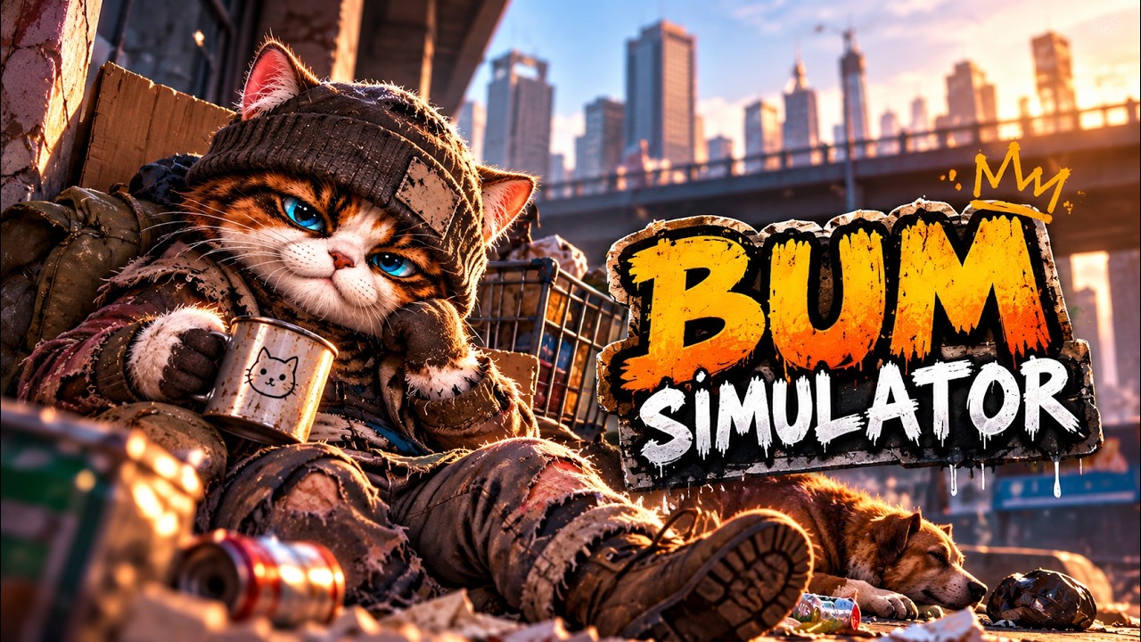 🐈 ИЗ ГЕНЕРАЛА В БОМЖИ! БАРСИК НА ДНЕ! | BUM SIMULATOR