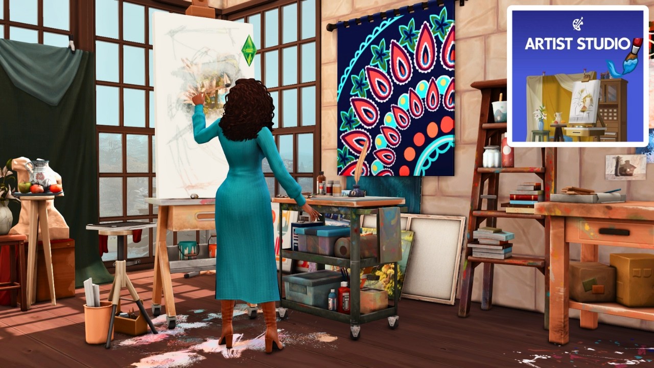 The Perfect Kit For Your Artsy Sim🤩🎨👩🏾‍🎨  The Sims 4 Artist Studio Kit Review