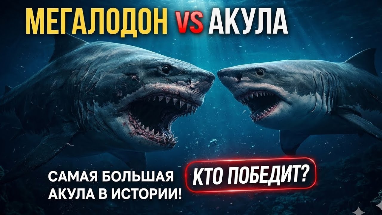 Мегалодон против белой акулы — реальный размер древнего хищника