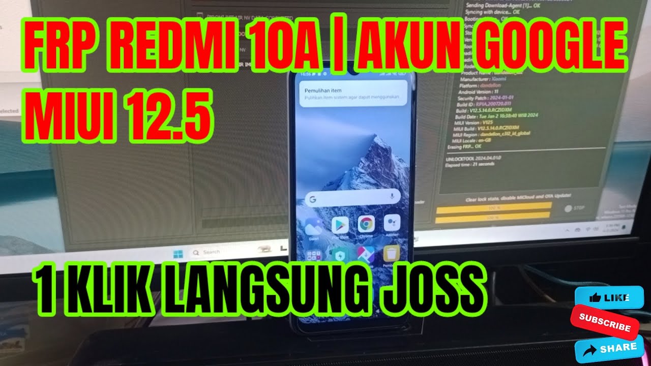 REDMI 10A BYPASS || LUPA AKUN GOOGLE VIA UNLOCKTOOL