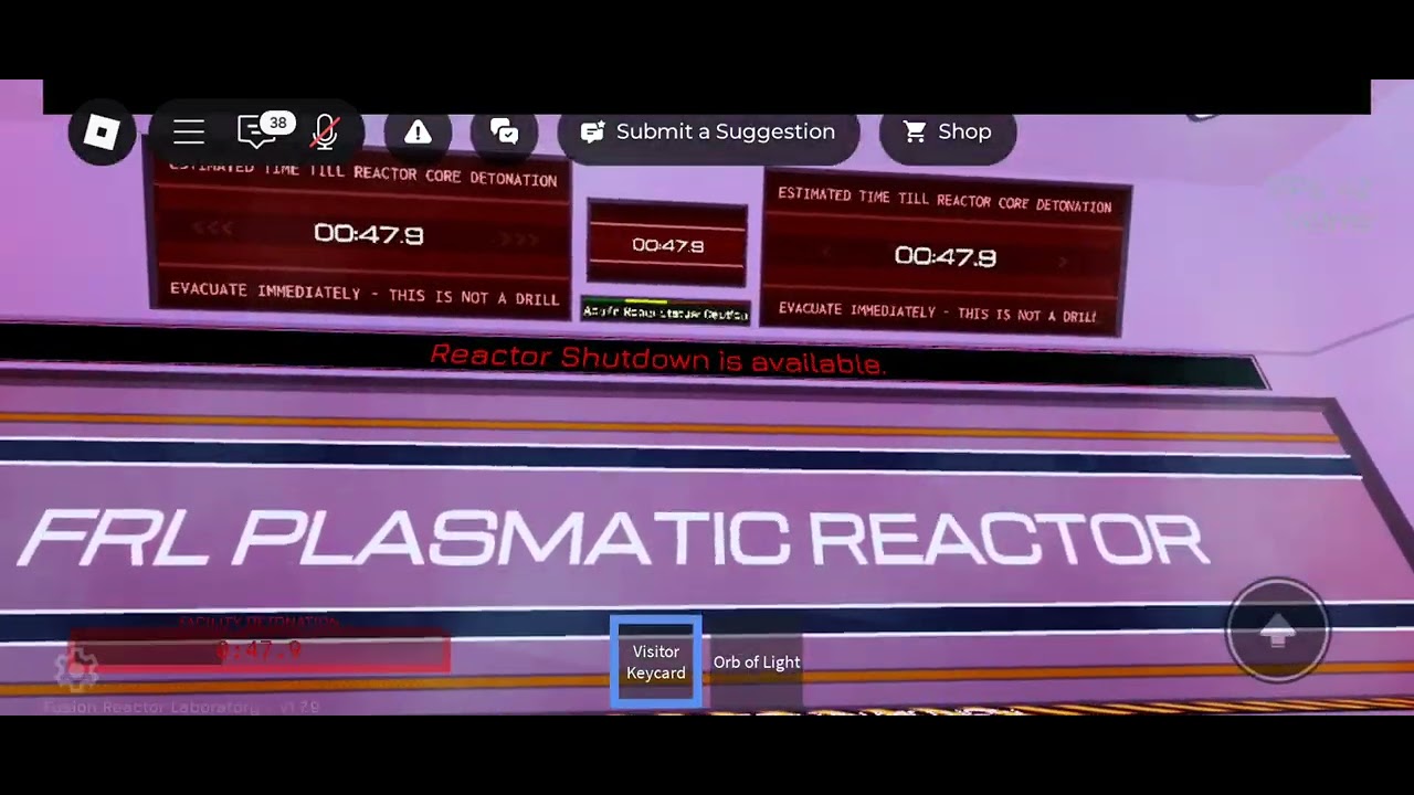Fusion reactor laboratory roblox meltdown shutdown