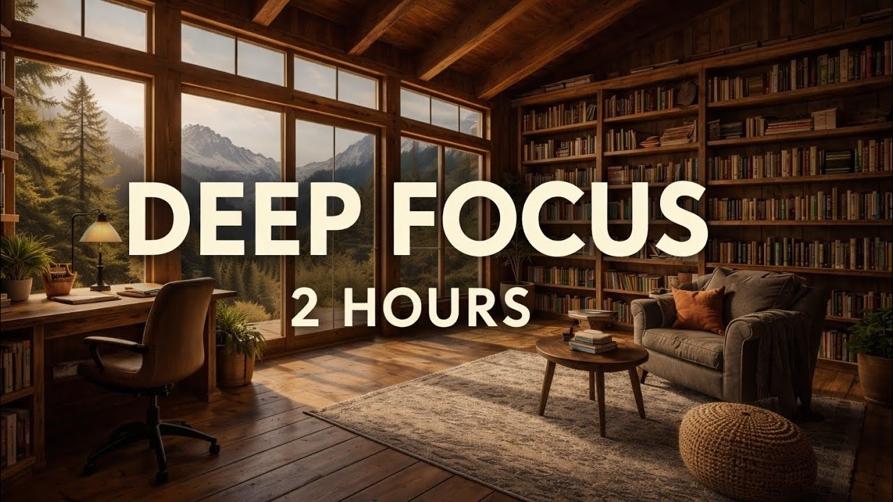 Deep Focus Study 🌲 | Cozy Cabin Desk & Mountain View (2 Hours)