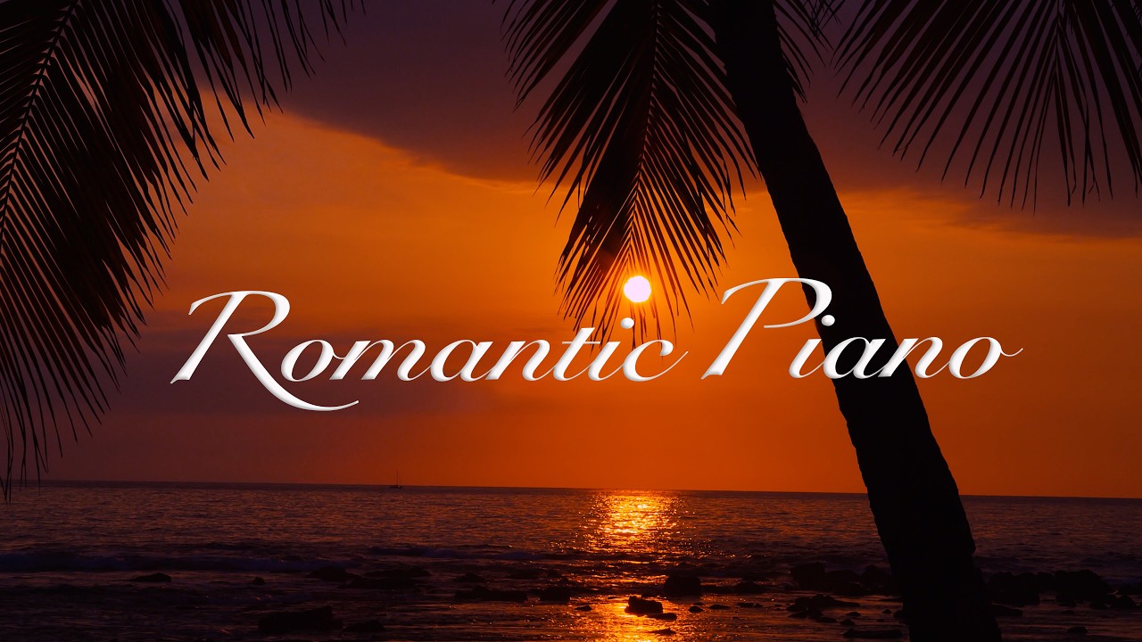 Gentle Piano melodies | Tropical Tranquility | Breathtaking Sunset, Crystal Waves & Serenity 4K