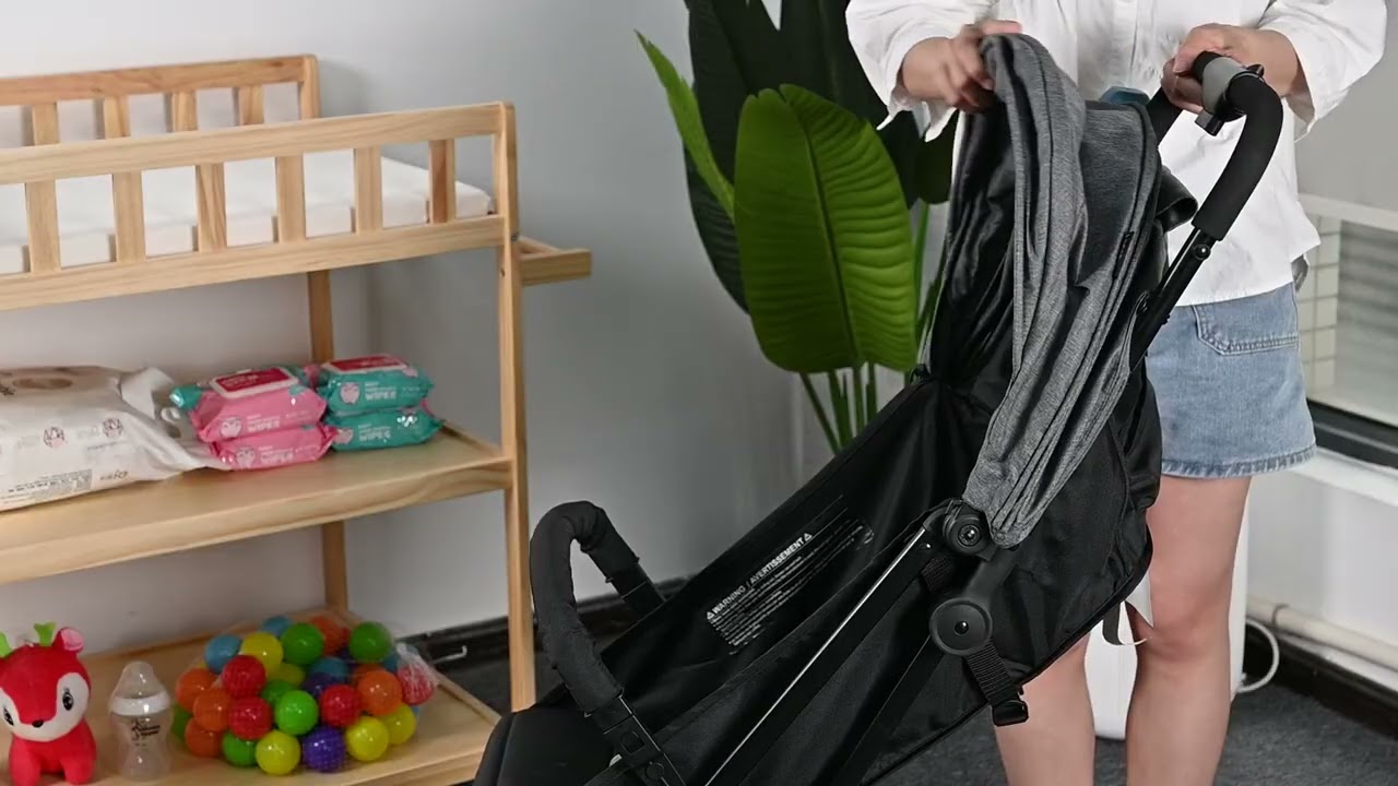 Portable Folding Lightweight Baby Stroller, Foldable Compact Stroller, Grey - LIVINGbasics&reg;