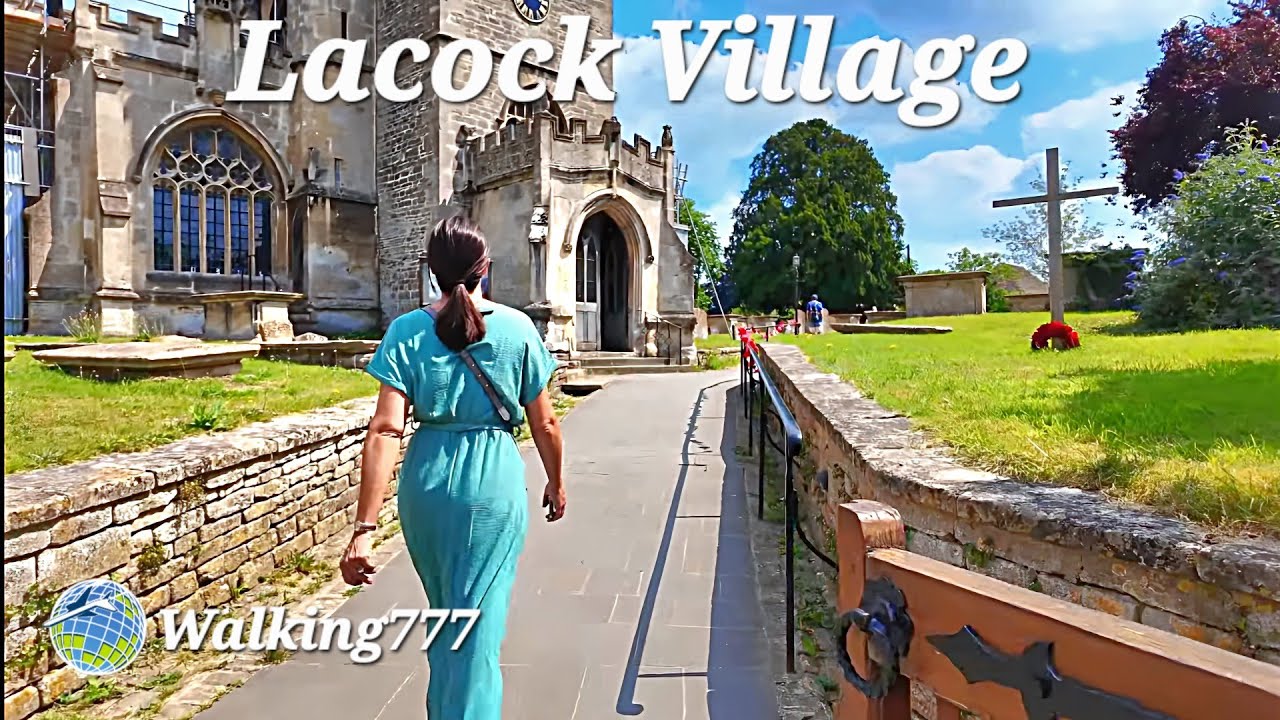 Lacock Village walking tour. [4k/60fps with full information]