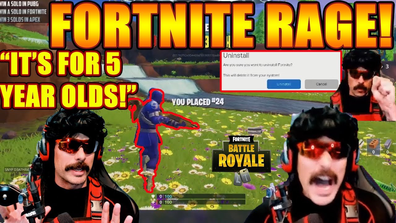 DrDisrespect RAGE QUITS & UNINSTALLS Fortnite! (Never Playing It Again!)