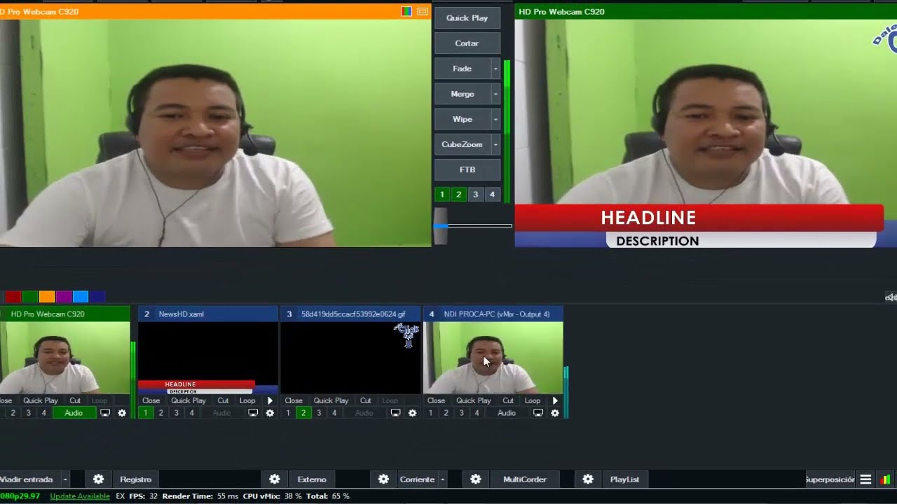 como grabar Con vMix video limpio