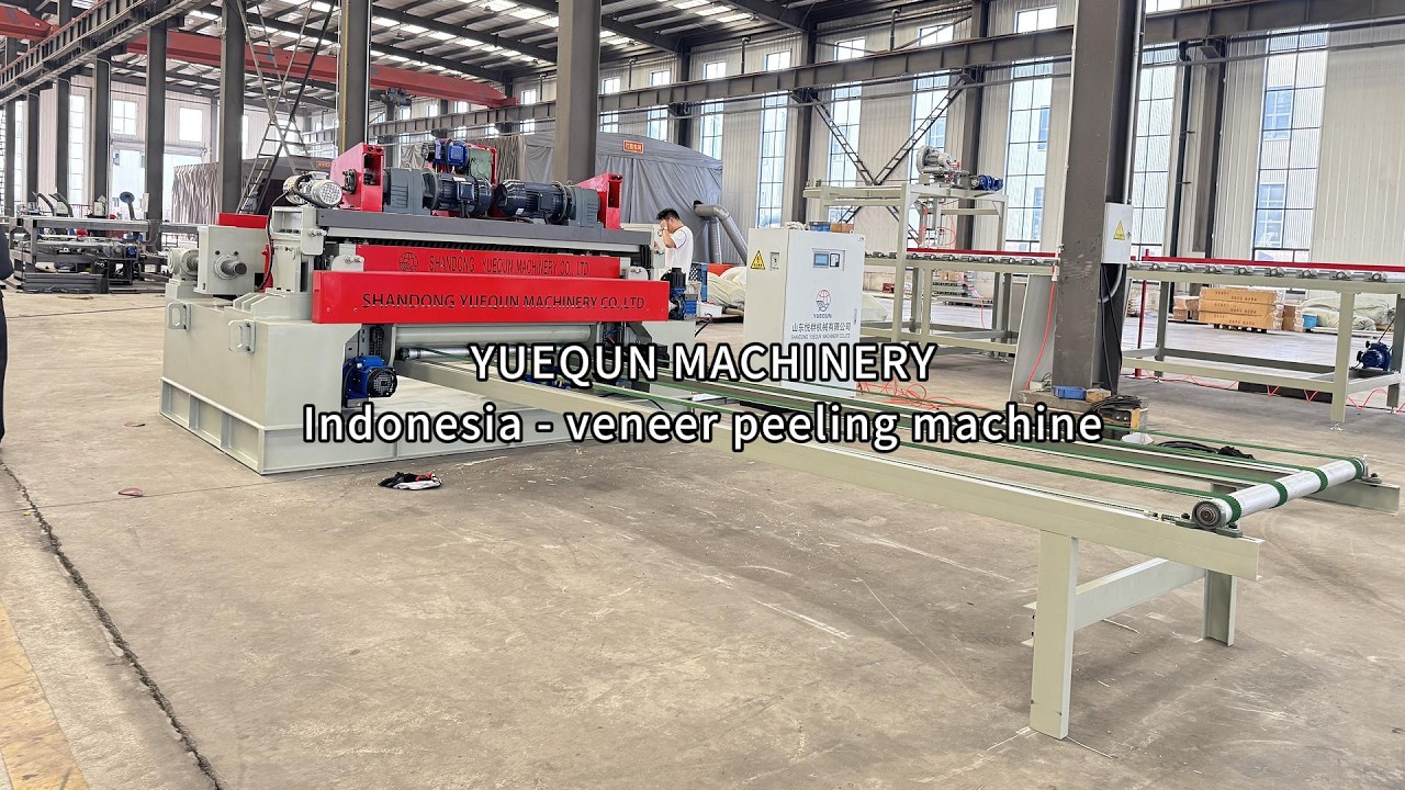 4feet tooth bar type veneer peeling machine, for thick core veneers. #veneerpeelingmachine