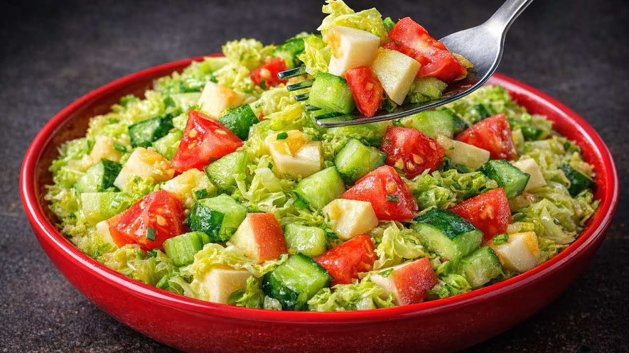 3-Ingredient No Cook Salad | Diet-Friendly & Vegetarian 🥒🌽