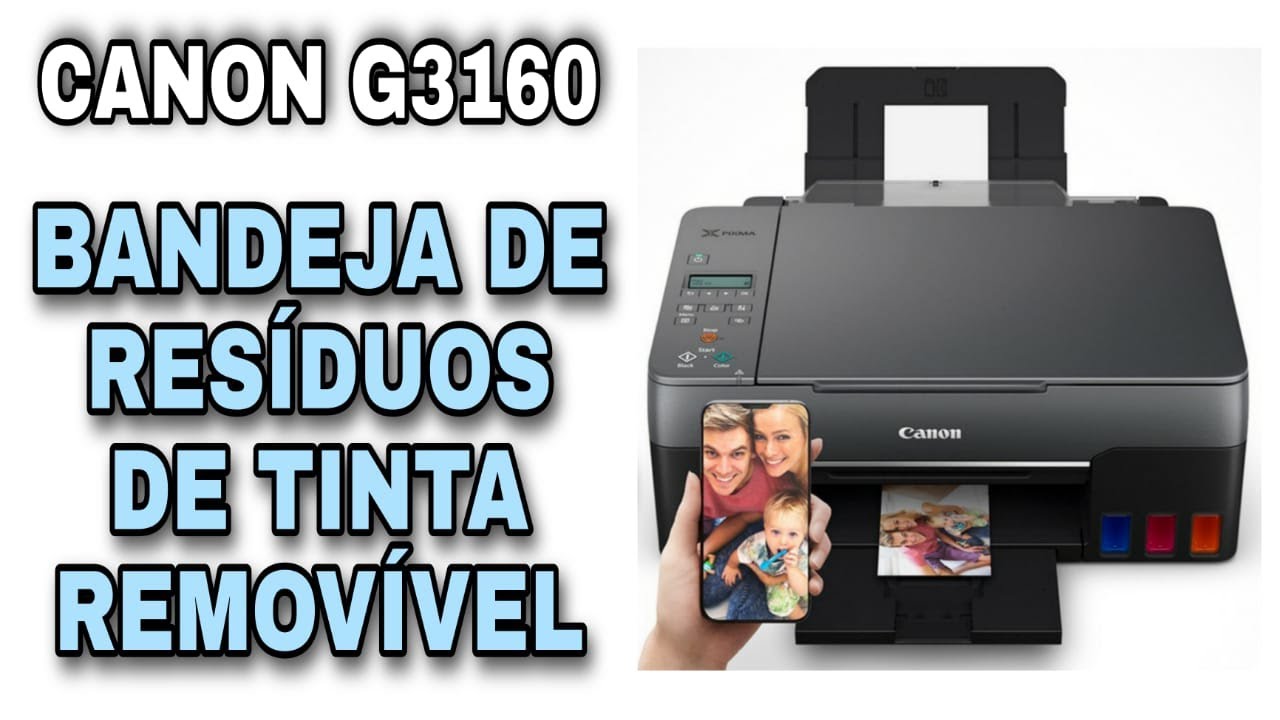 CANON G3160: Dispenser ou bandeja de res&iacute;duo de tinta remov&iacute;vel.