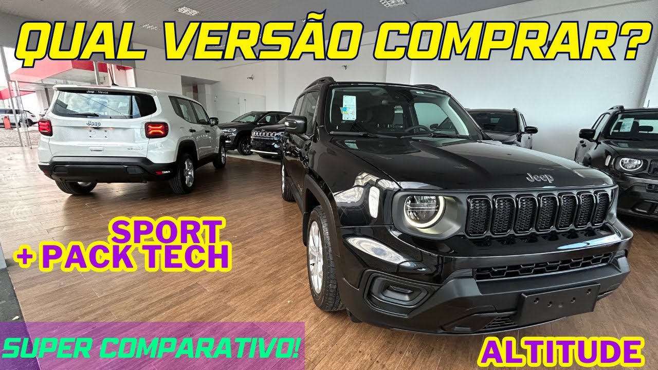 Qual versão 2026 comprar? Super comparativo entre o Jeep Renegade Altitude x Jeep Renegade Sport