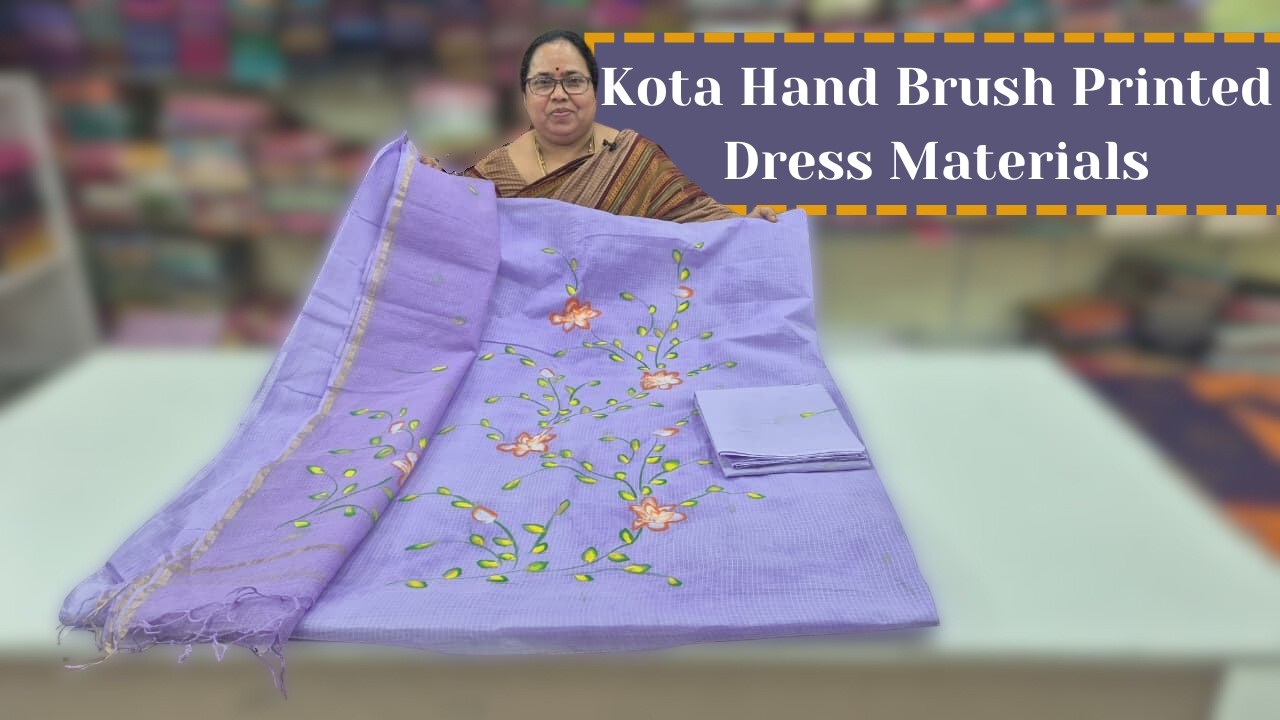 Kota Hand Brush Print Dress Materials || Wholesale Shop || GSR HANDLOOMS