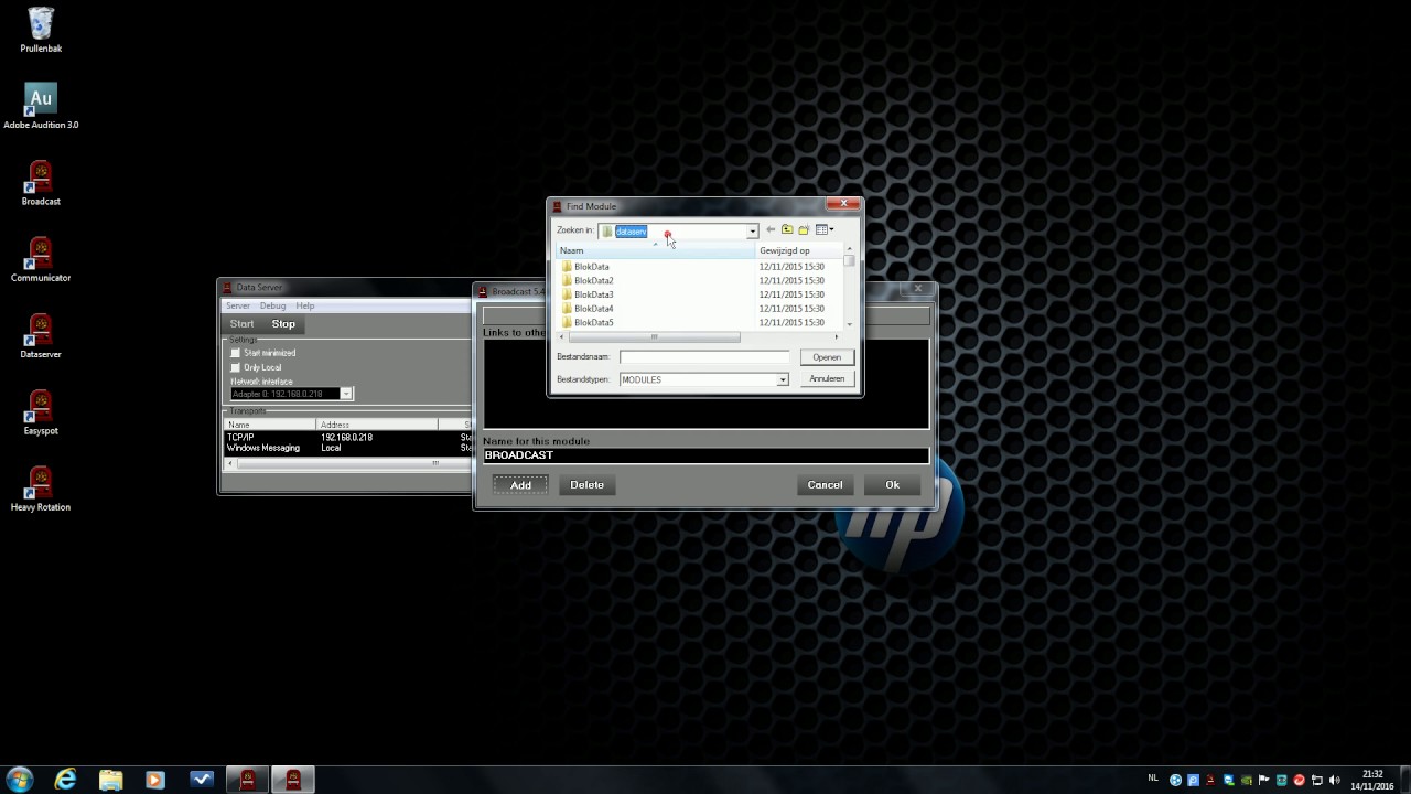 radiohost: how to connect to dataserver