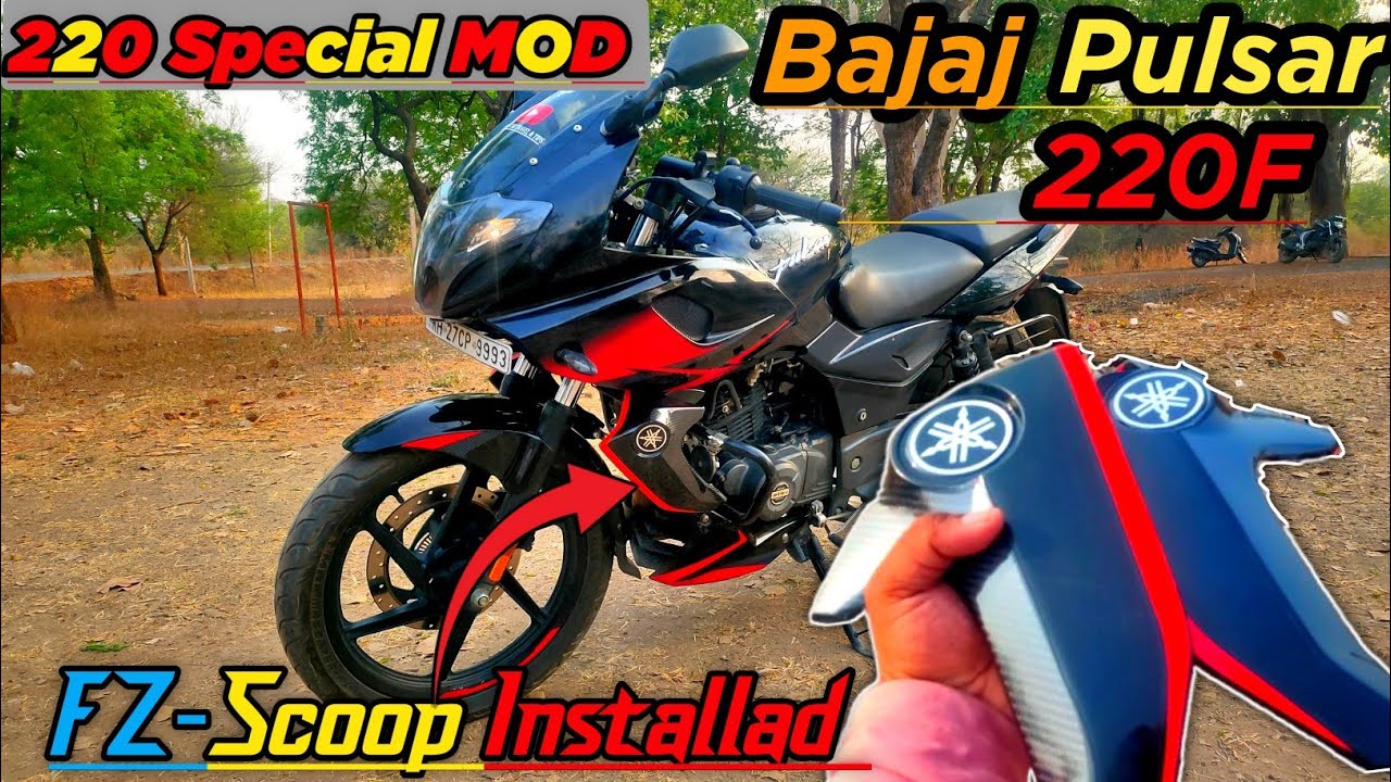 FZ - scoop installed pulsar 220f || pulsar 220 f मे लगवा दिया.. || fz tank panel in pulsar 220f